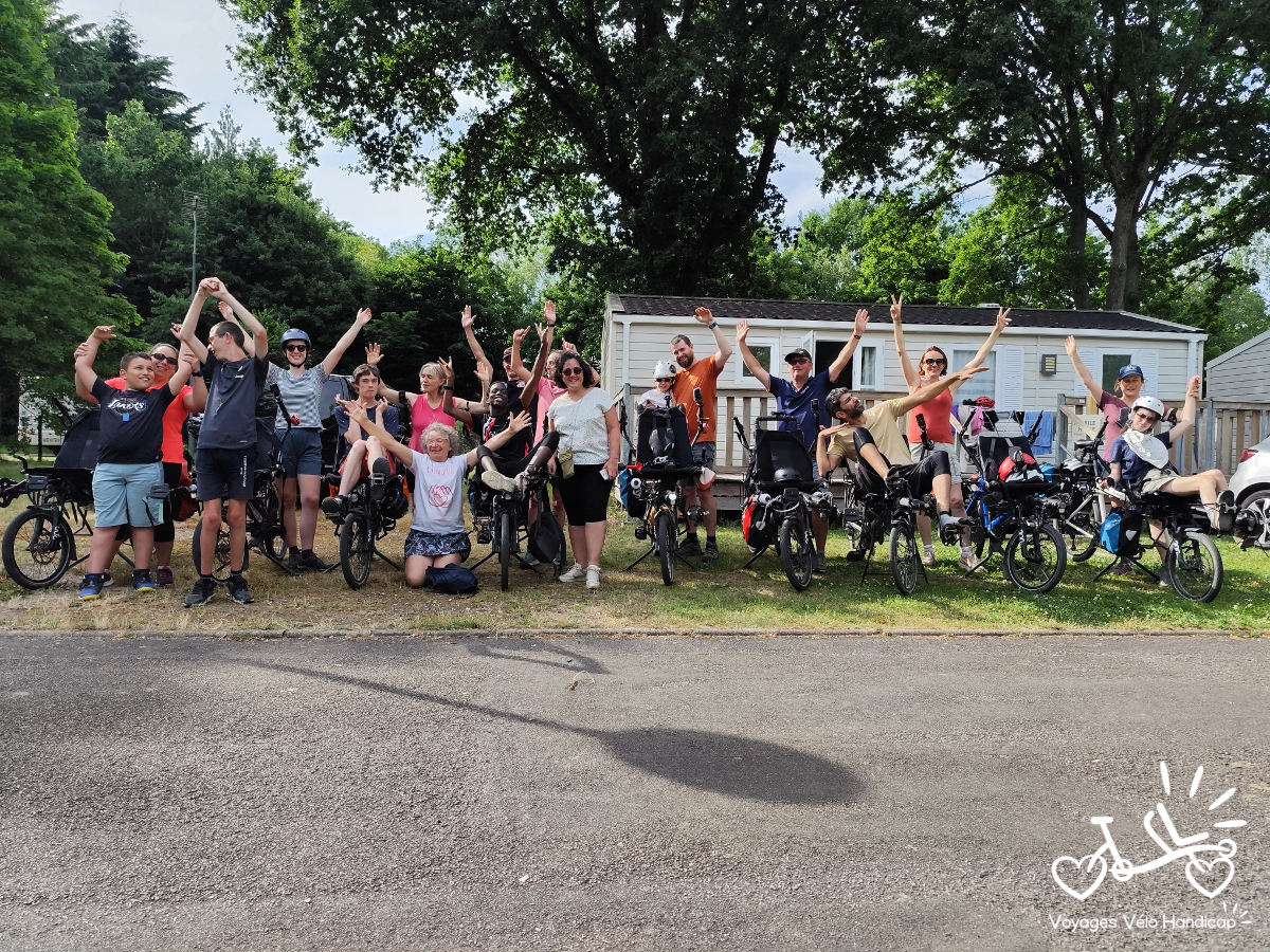Un groupe Voyages Vélo Handicap